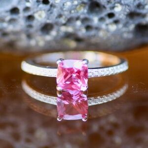 Pink Topaz Ring Handmade Solid Sterling Silver, December birthstone